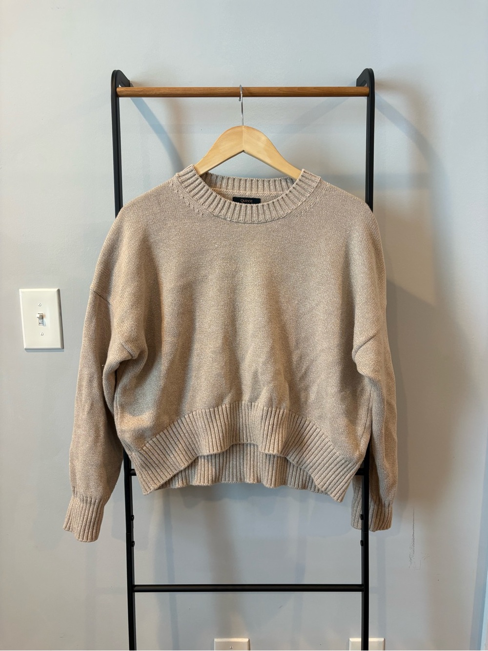 Quince Beige Crewneck Sweater